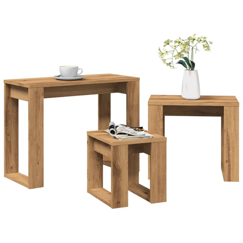 Industrial wooden 3pcs - wooden, nesting