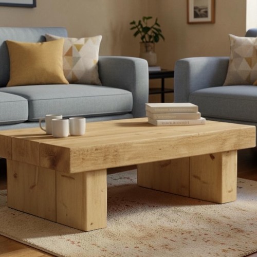 Handmade wooden beam coffee - wooden,