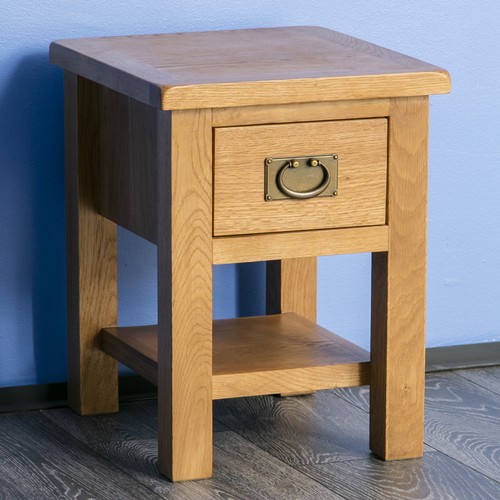 Rustic oak side table - rustic,