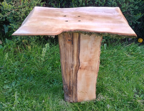 Beech wood log table - , rustic