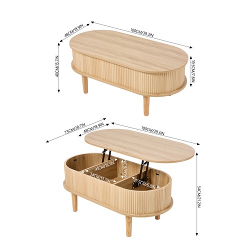 Lift top coffee table - coffee, with