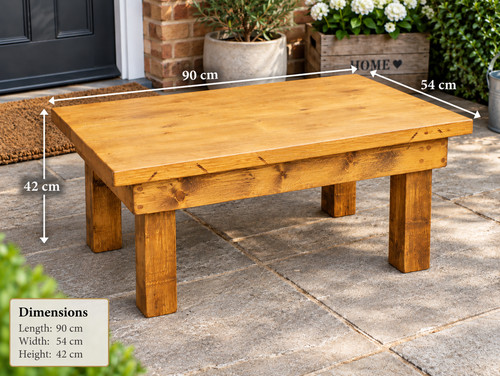 Rustic solid wood coffee table - rustic,