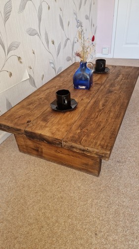 Solid wood rustic coffee - solid,