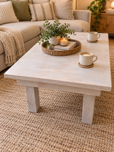 Rustic solid wood coffee table - rustic,