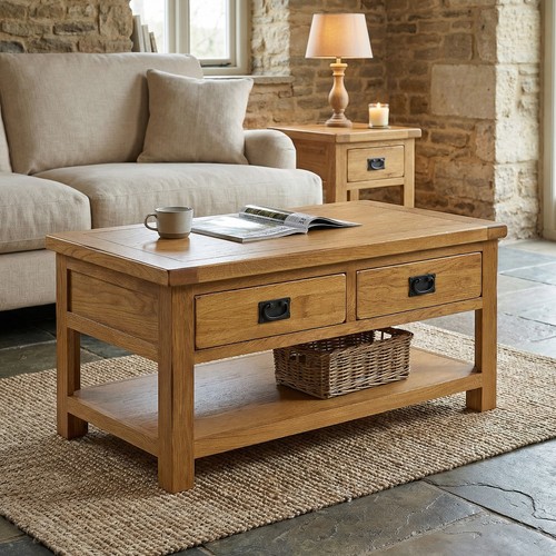 Coffee table drawer rustic - drawer,