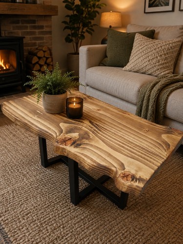 Rustic chunky live waney - live/waney, edge