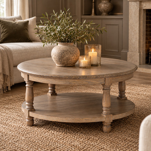 Rustic round pine coffee - rustic,