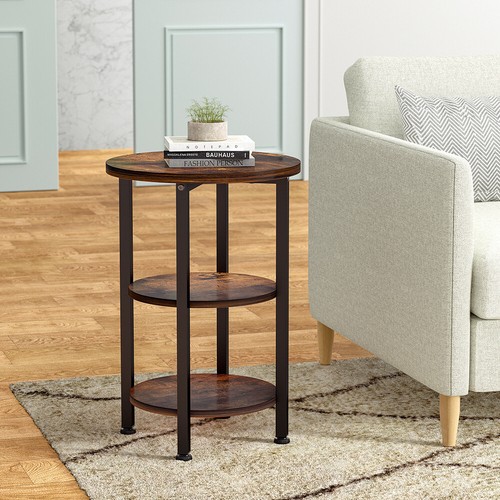 Wooden round side table tier - round,