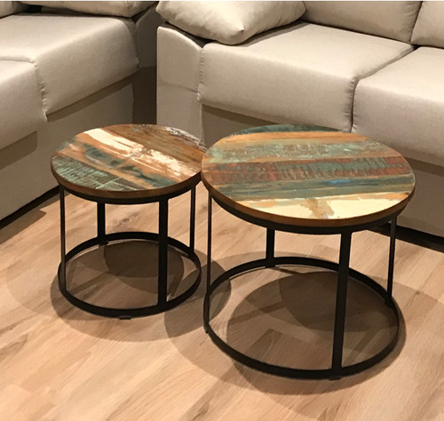Industrial coffee table set - coffee, 2