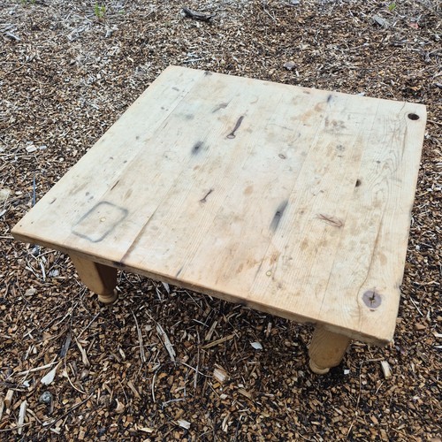 Brown pine coffee - table, solid