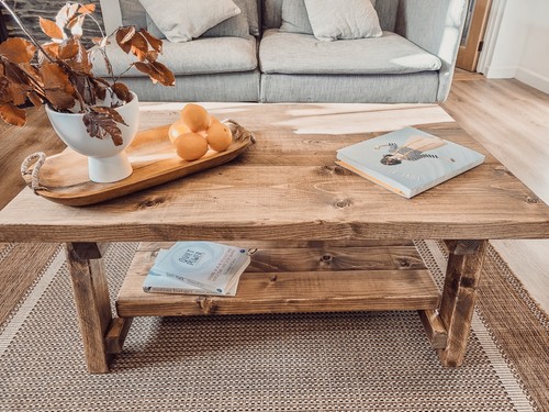 Chunky coffee table timber - coffee,