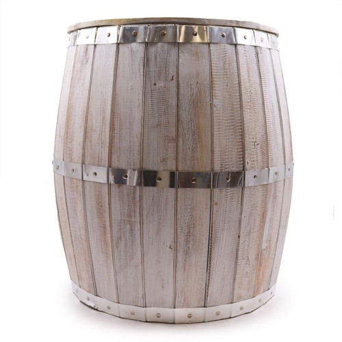 Whitewash wooden barrel - whitewash, table