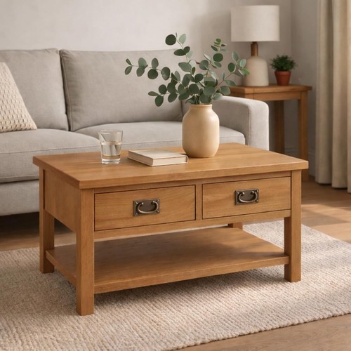Oak coffee table with - oak,