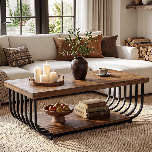 Solid wood coffee table - 47",