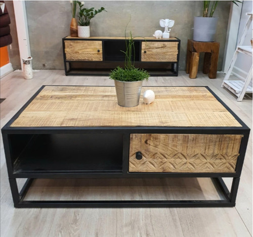 Industrial coffee table rustic - table,