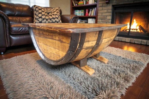 Whisky barrel coffee table - whisky,