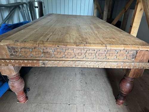 Rustic rectangular carved wood - rustic,