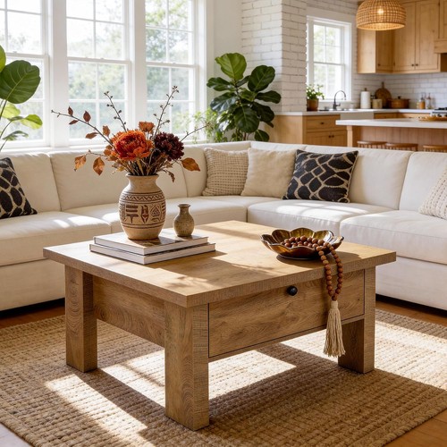 Square coffee table - coffee,